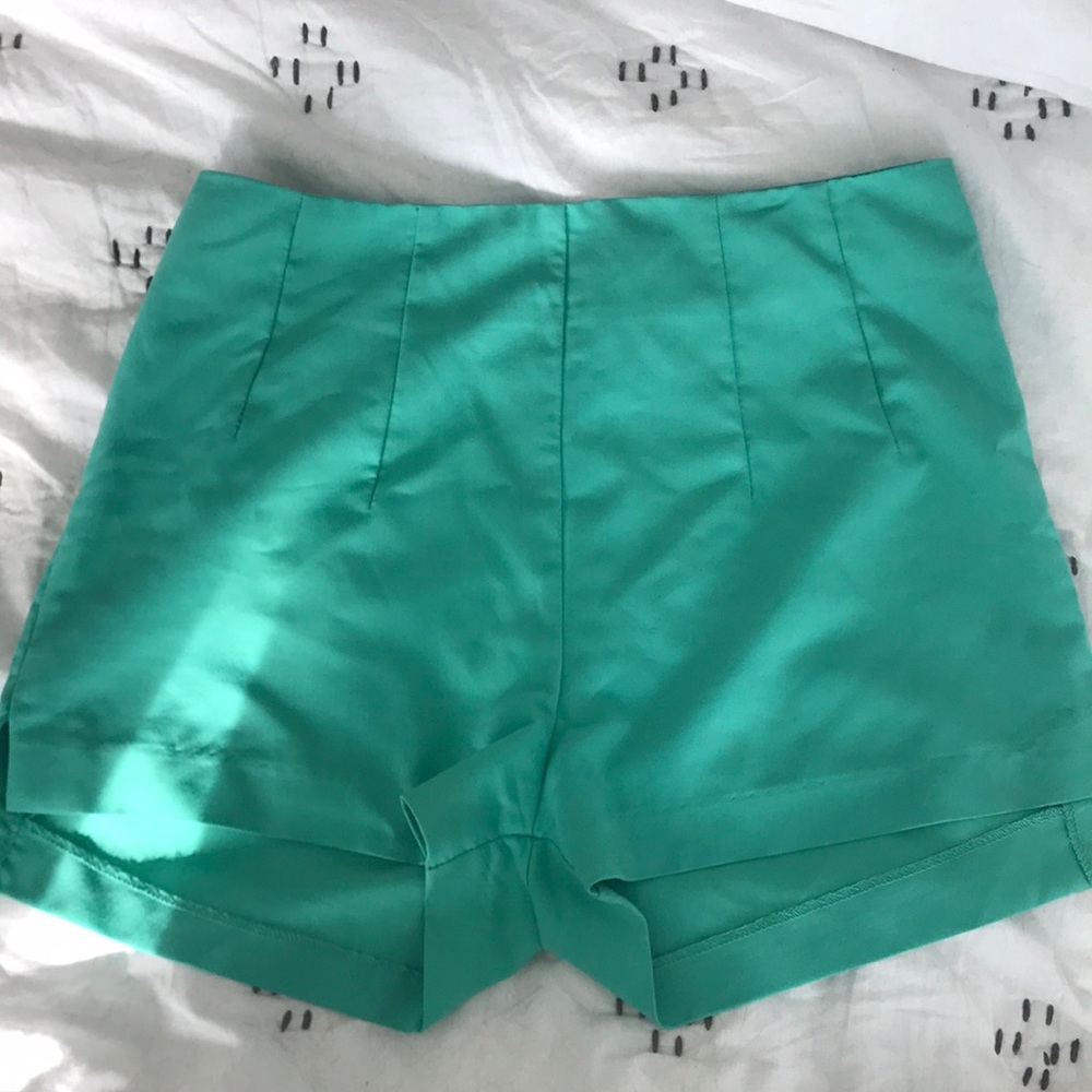 Teal High Waisted Shorts